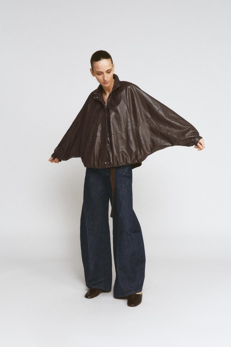 FAUX LEATHER BOMBER JACKET ZW COLLECTION - Zara product image