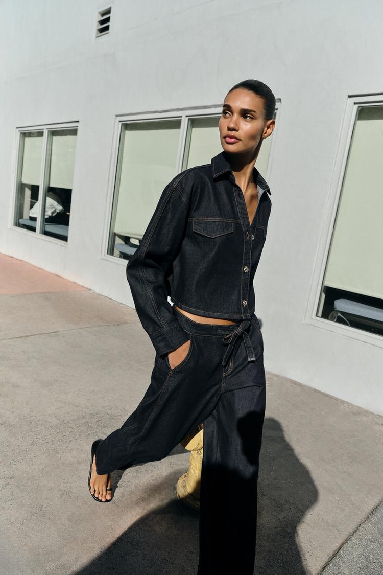 Z1975 HIGH WAIST JOGGER WIDE LEG JEANS - Zara product image