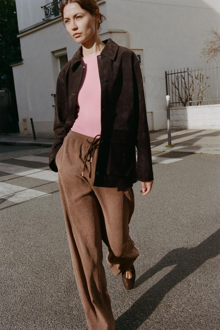 STRAIGHT LEG ELASTIC WAIST PANTS - Zara product image