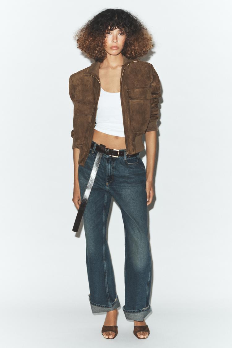RIB HIGH COLLAR BOMBER JACKET - Zara product image