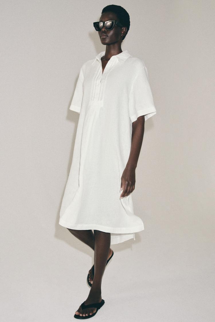 ZW COLLECTION LINEN SHIRTDRESS - Zara product image