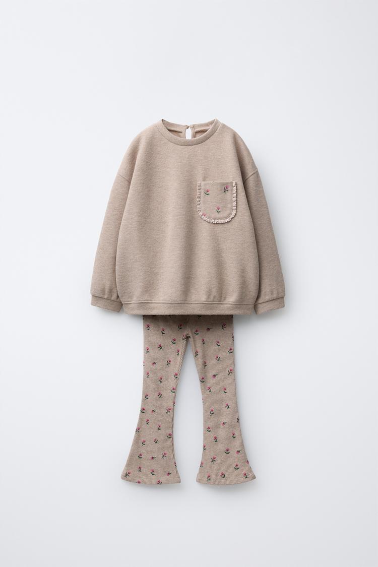 SOFT TOUCH FLARE T-SHIRT AND LEGGINGS SET - Zara product image
