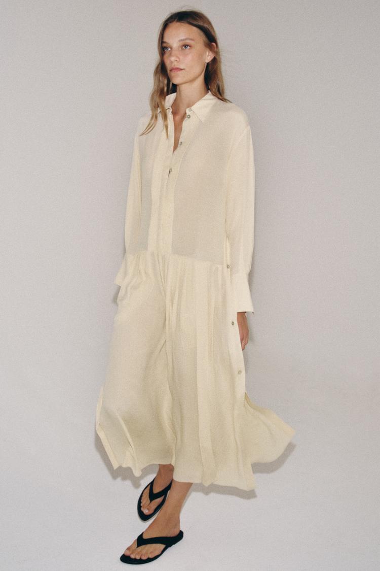 ZW COLLECTION FLOWY SHIRT DRESS - Zara product image