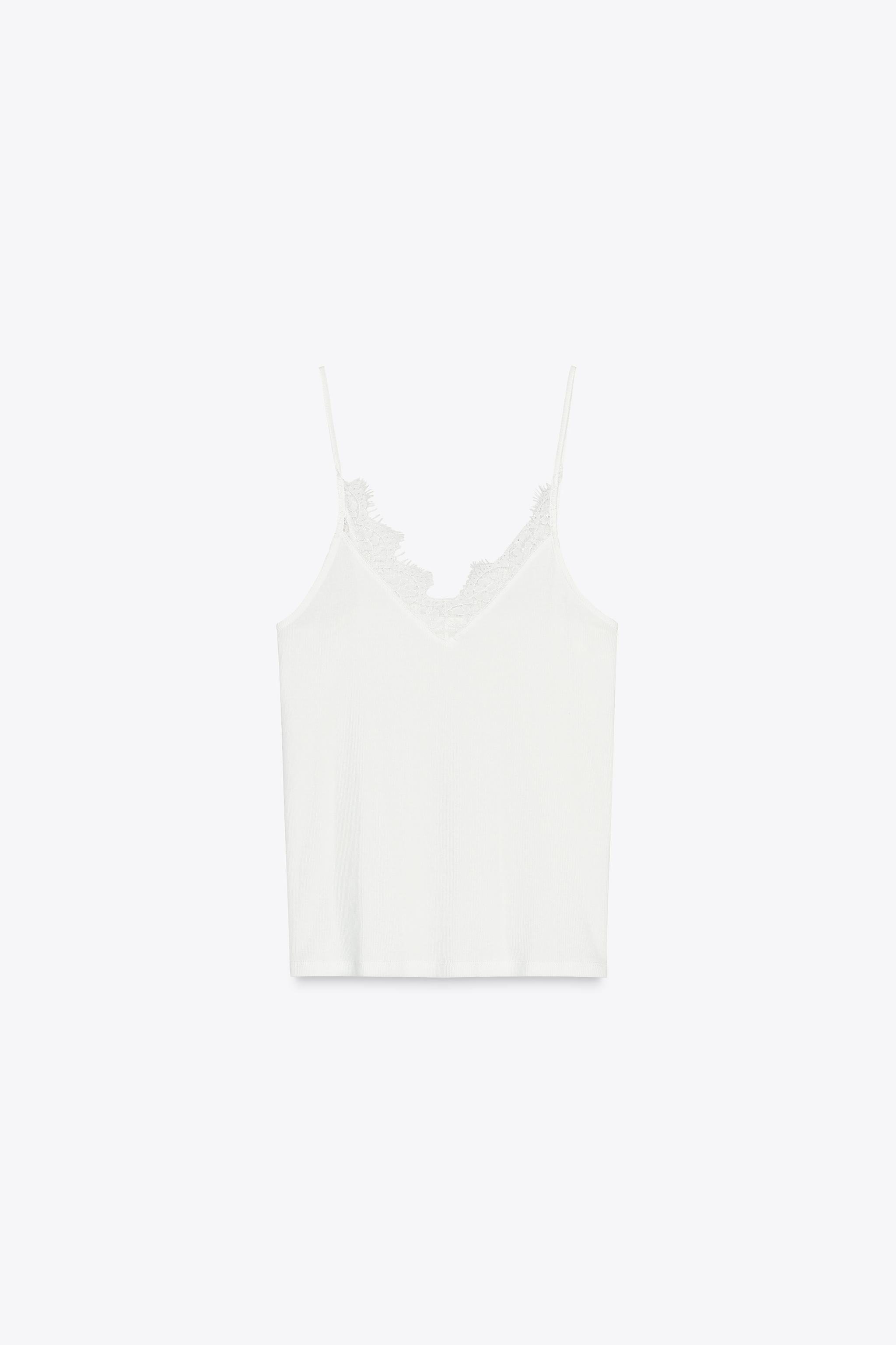 T-SHIRT RIB BRETELLES DENTELLE