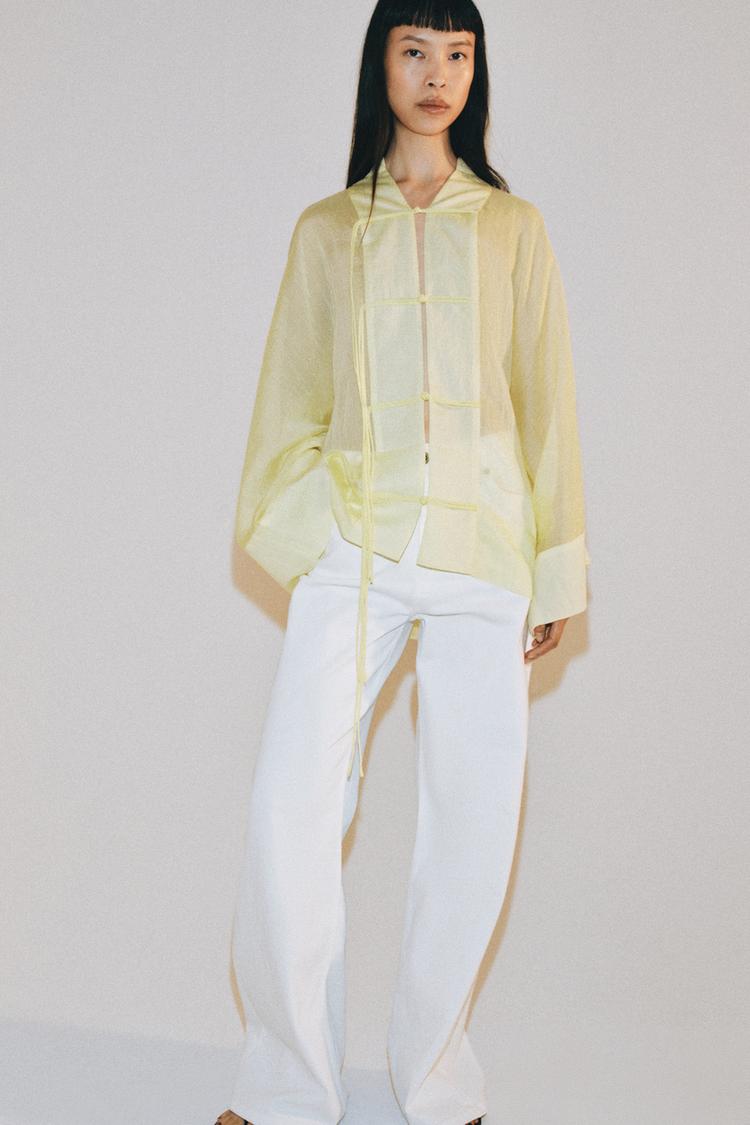 FLOWY FIREMAN CLASP BLOUSE ZW COLLECTION - Zara product image
