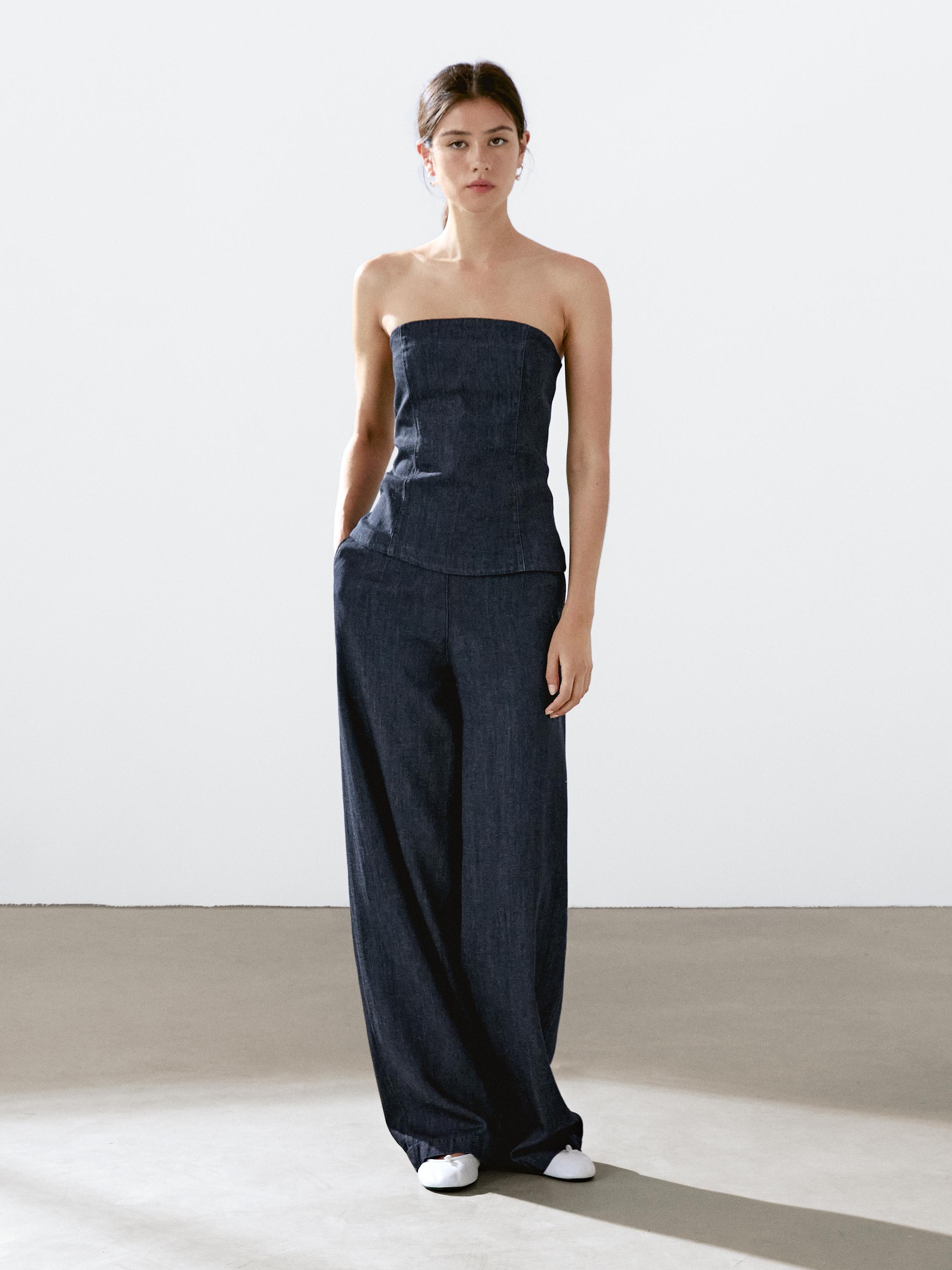 Top bustier denim