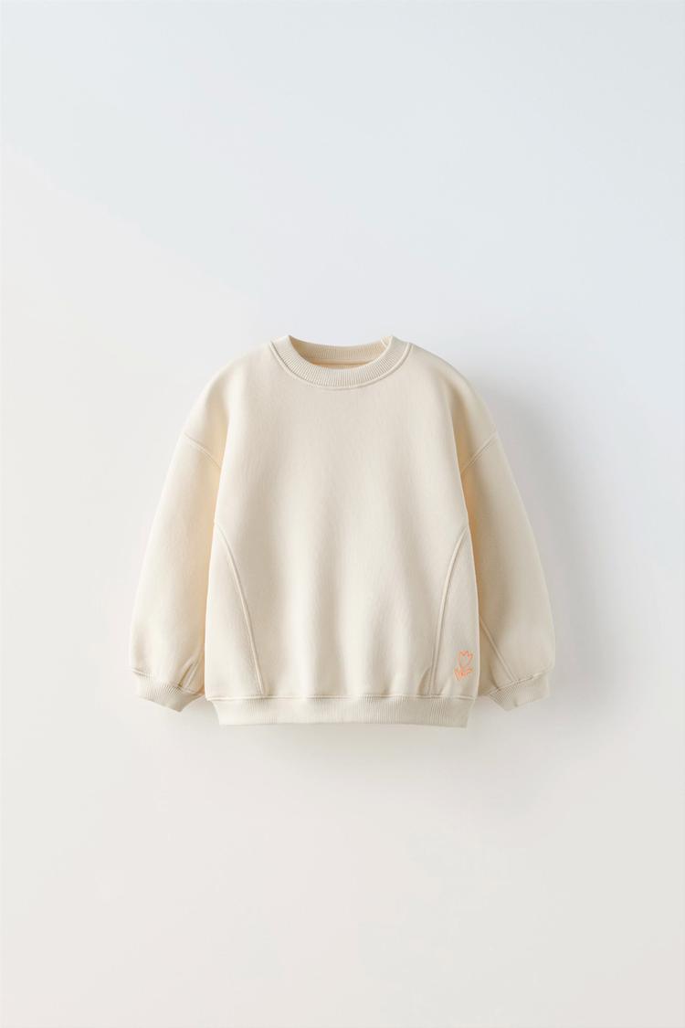 PLAIN EMBROIDERED SWEATSHIRT - Zara product image