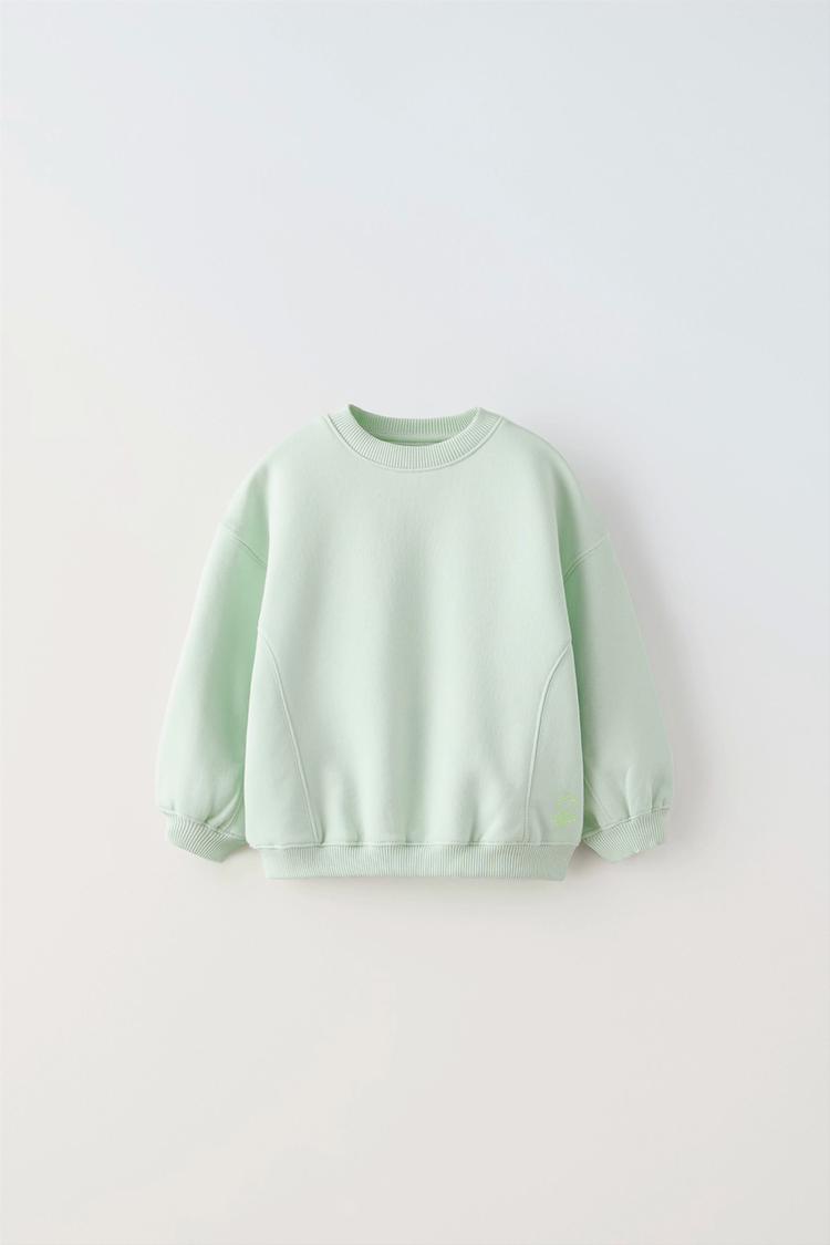 PLAIN EMBROIDERED SWEATSHIRT