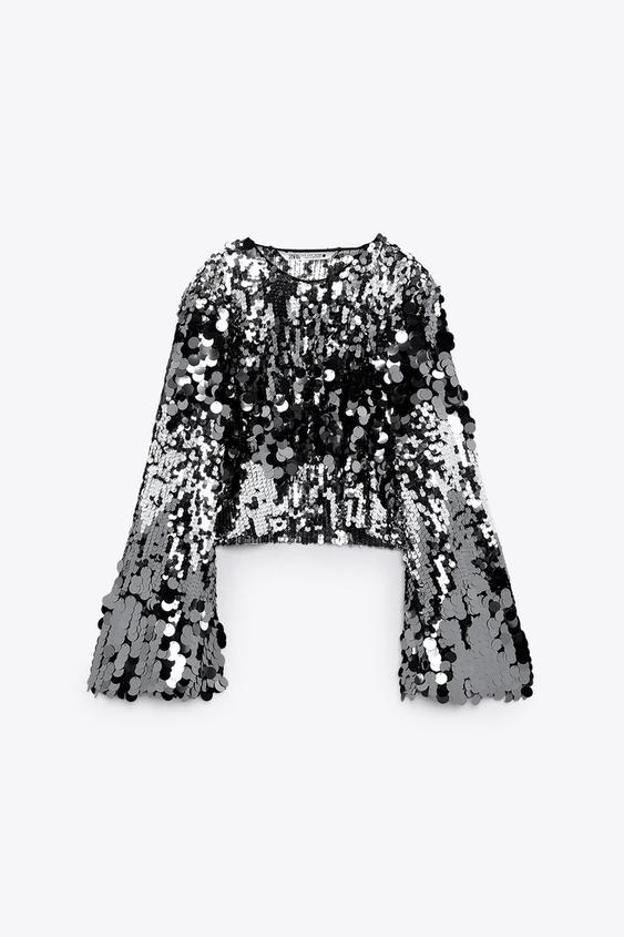 Εικόνα 5 του ΤΟΠ CROPPED ΜΕ ΠΟΥΛΙΕΣ από Zara